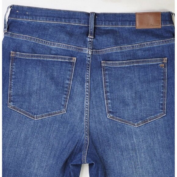 Madewell Size 32X26 Womens Cali Demi Boot Blue Denim Embroidered Logo Jeans - Picture 11 of 12